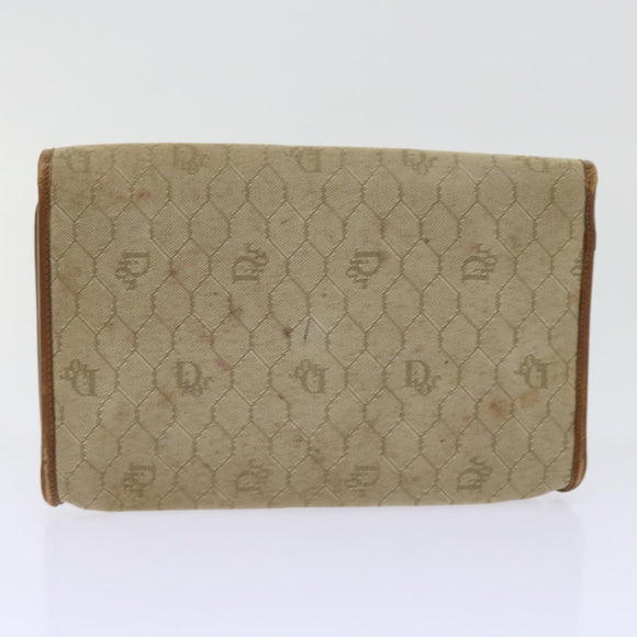 Christian Dior Trotter Canvas Pouch 2Set Brown Beige Auth bs11092