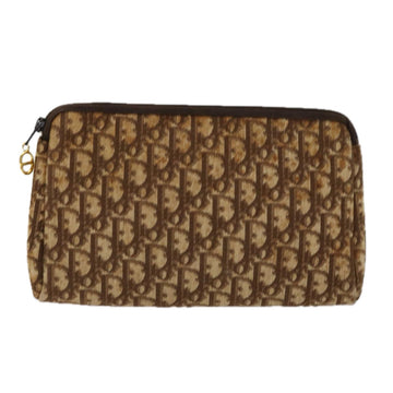 Christian Dior Trotter Canvas Pouch 2Set Brown Beige Auth bs11092 - 0