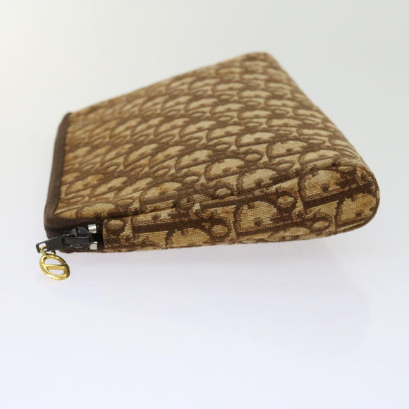 Christian Dior Trotter Canvas Pouch 2Set Brown Beige Auth bs11092