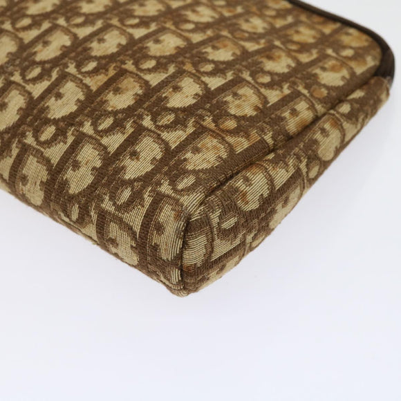 Christian Dior Trotter Canvas Pouch 2Set Brown Beige Auth bs11092