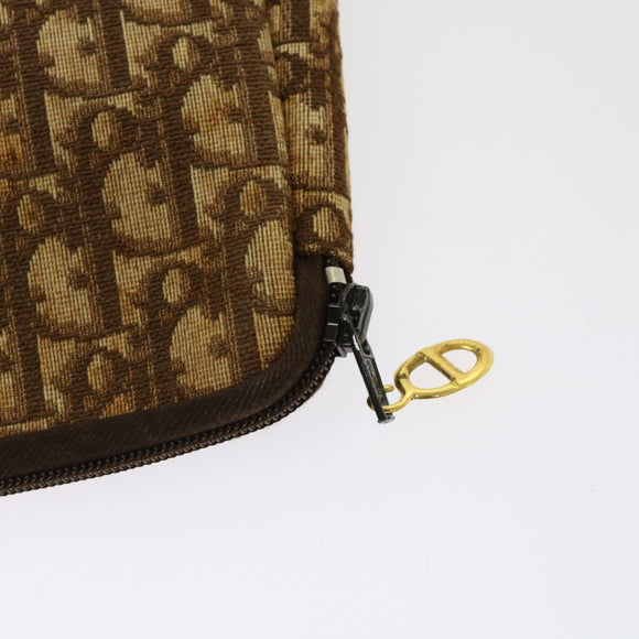 Christian Dior Trotter Canvas Pouch 2Set Brown Beige Auth bs11092