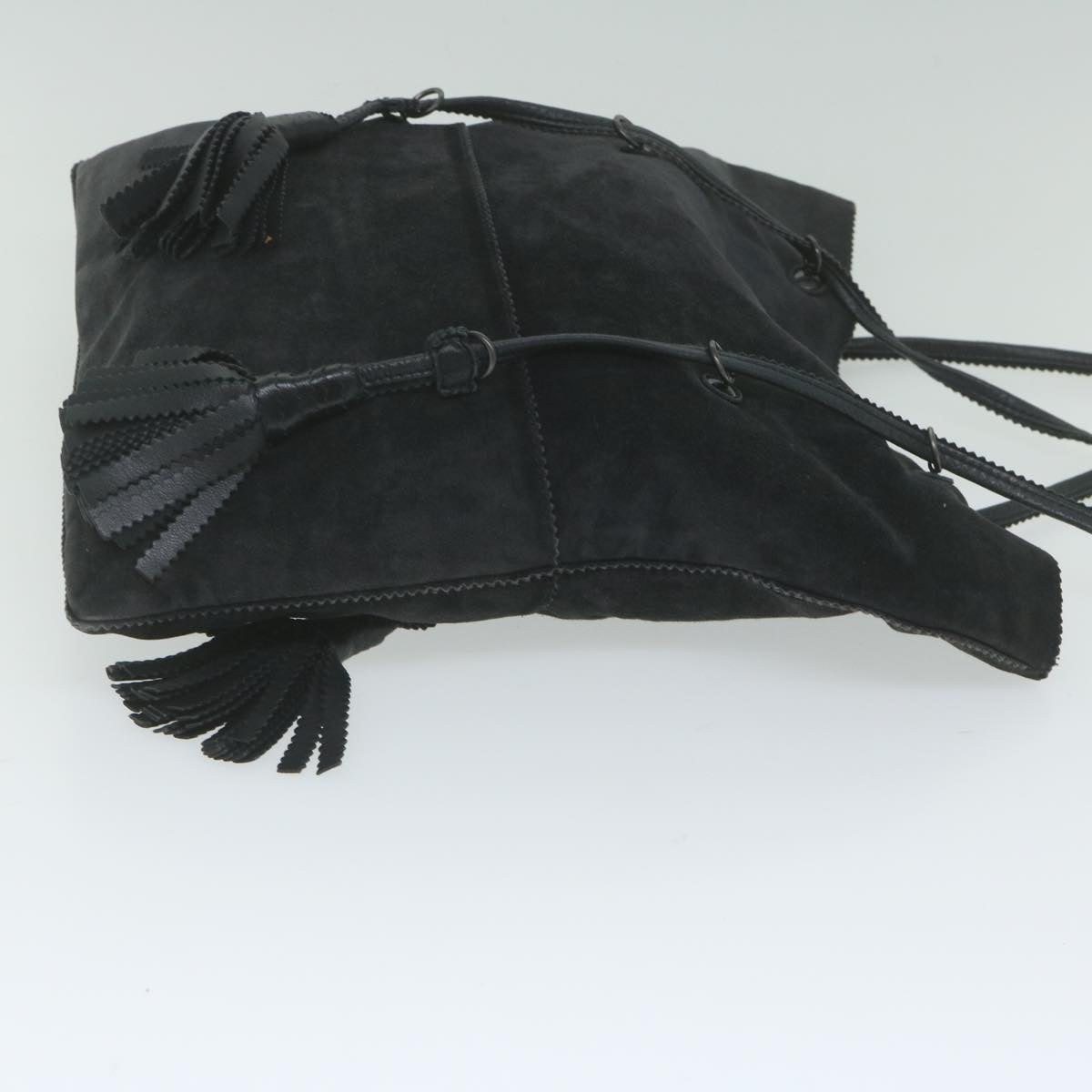 BOTTEGAVENETA Shoulder Bag Suede Black Auth bs11126