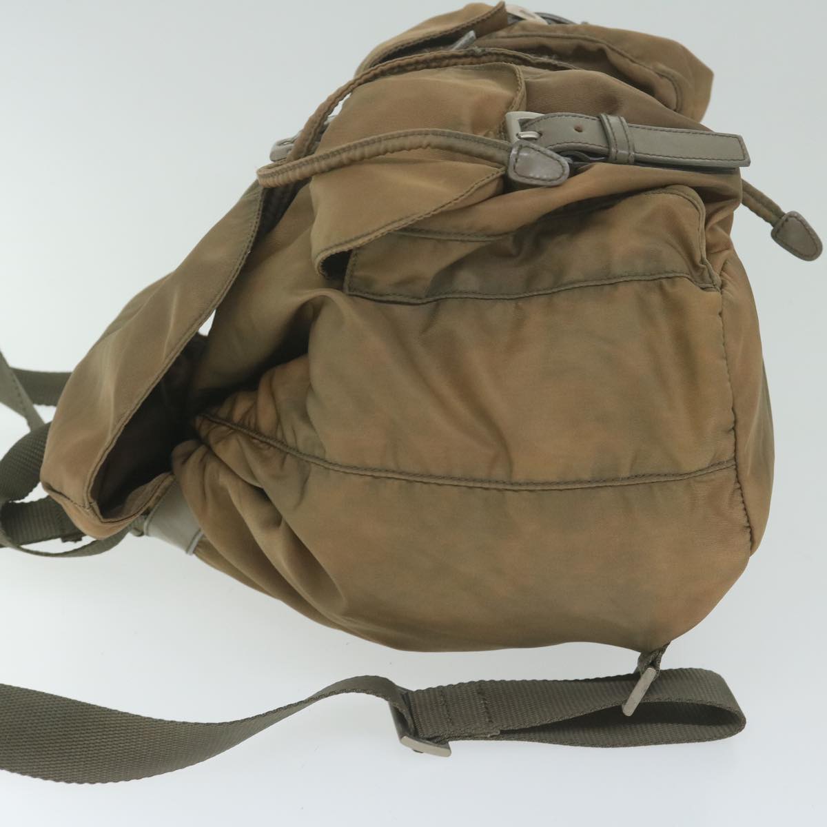 PRADA Backpack Nylon Khaki Auth bs11160