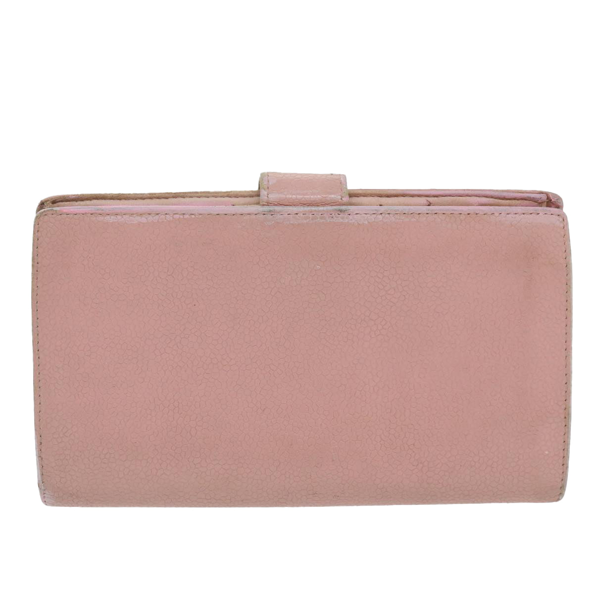 CHANEL Long Wallet Caviar Skin Pink CC Auth bs11186