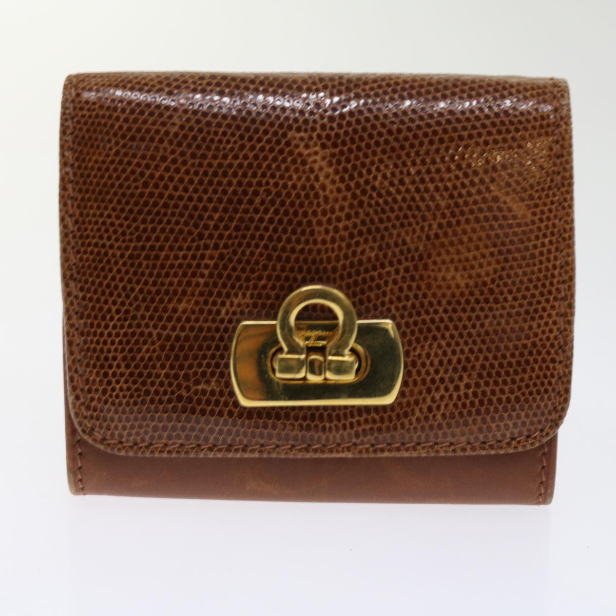 Salvatore Ferragamo Gancini Wallet Leather 5Set Black Pink Brown Auth bs11209