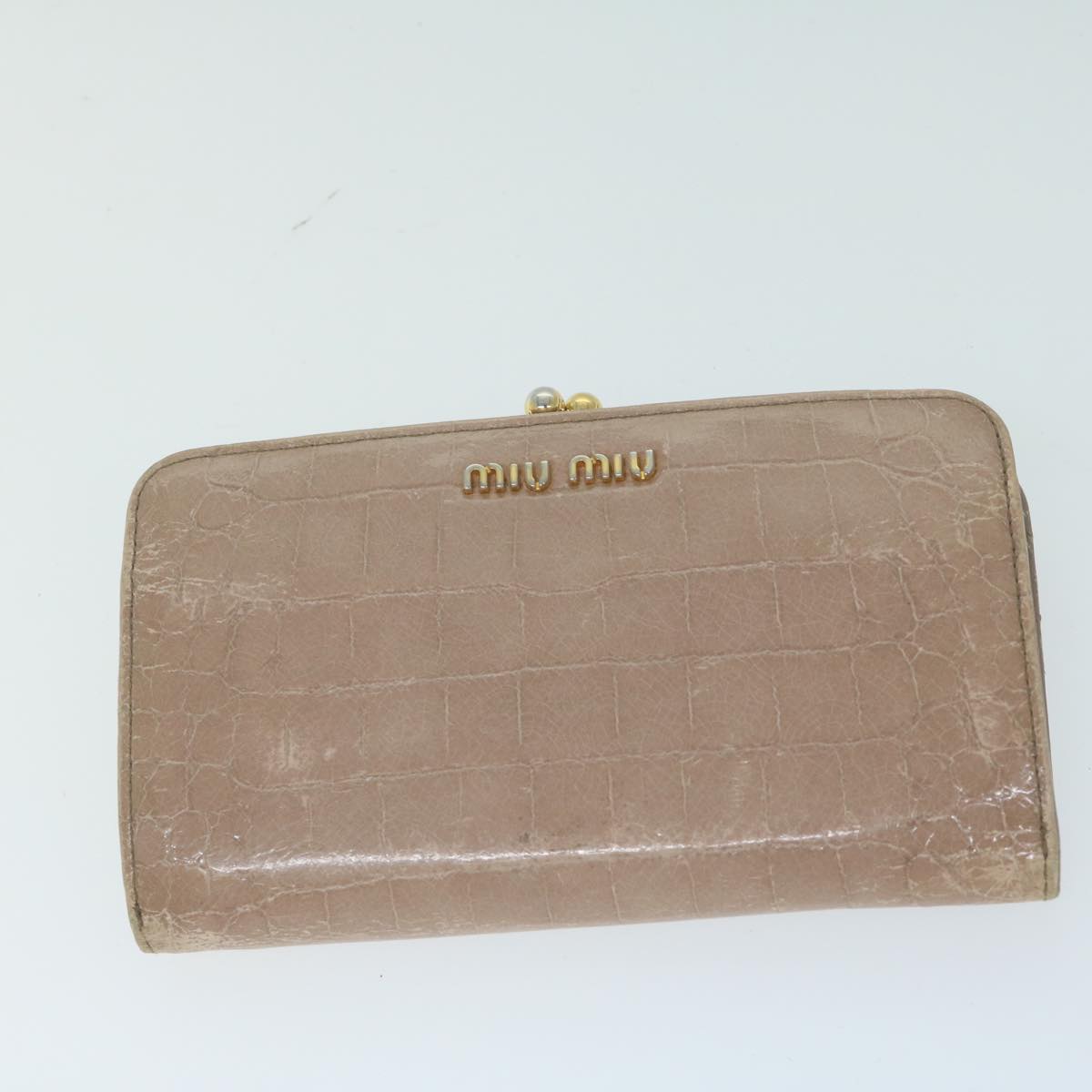Miu Miu Wallet Leather 6Set Pink Yellow gray Auth bs11210