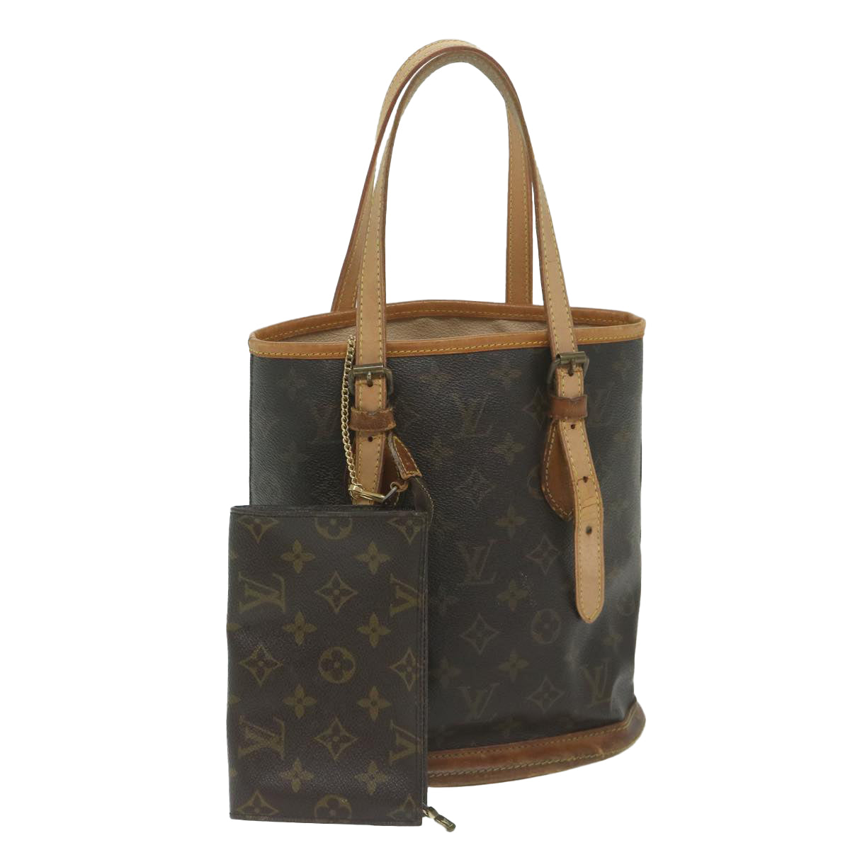 LOUIS VUITTON Monogram Bucket PM Shoulder Bag M42238 LV Auth bs11244