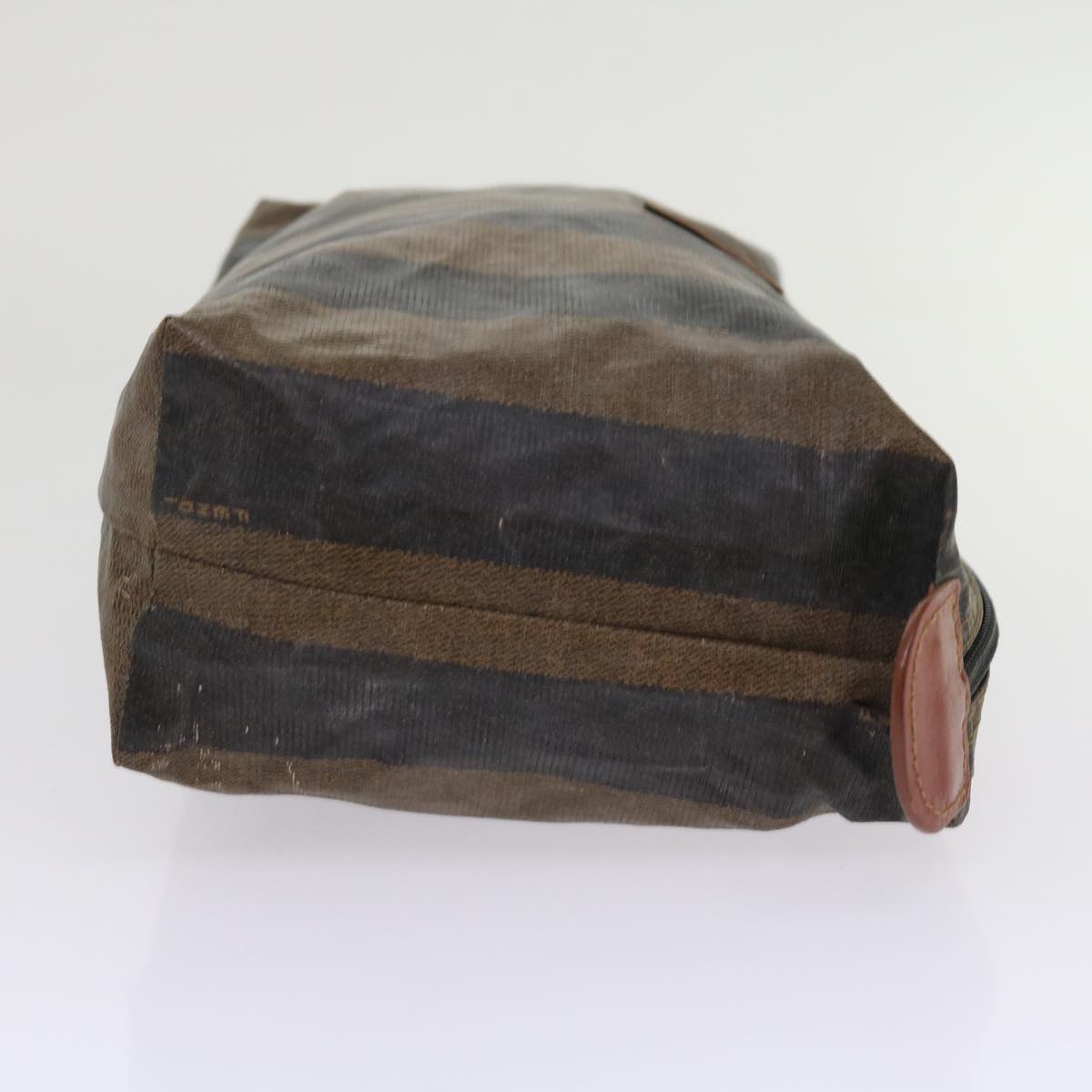 FENDI Pecan Canvas Pouch Hand Bag 2Set Brown Auth bs11306
