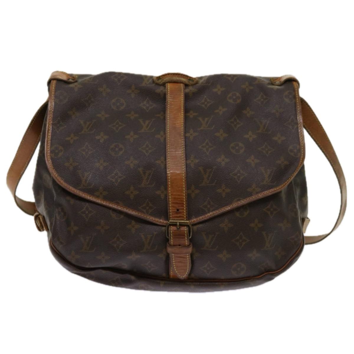 LOUIS VUITTON Monogram Saumur 35 Shoulder Bag M42254 LV Auth bs11335