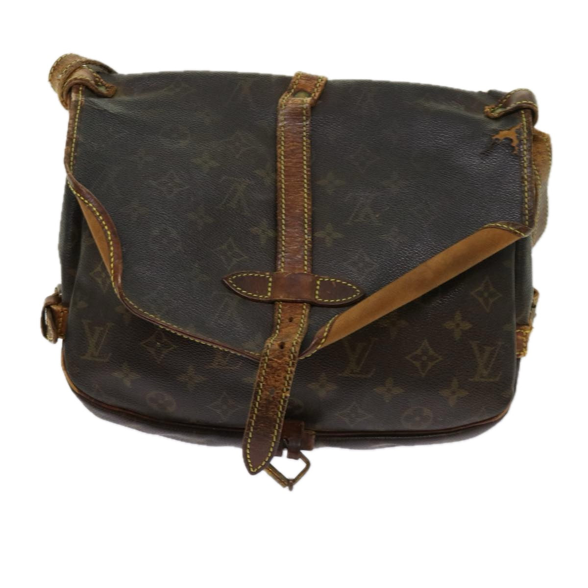 LOUIS VUITTON Monogram Saumur 30 Shoulder Bag M42256 LV Auth bs11337