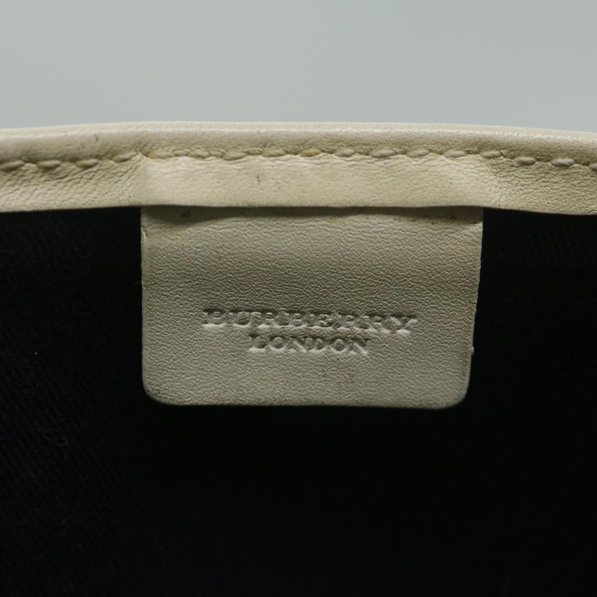 BURBERRY Tote Bag Canvas Navy White Auth bs11353