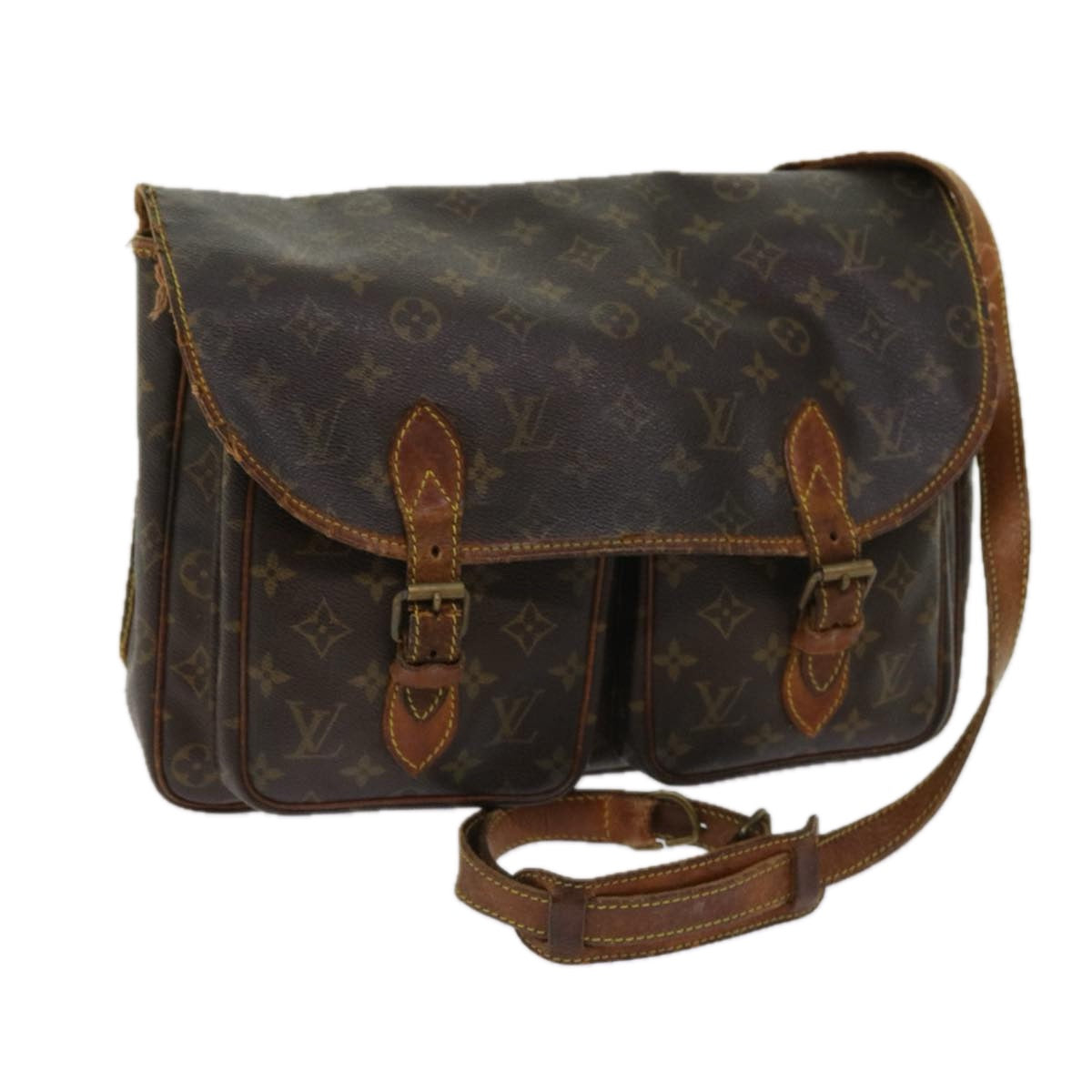 LOUIS VUITTON Monogram Gibeciere GM Shoulder Bag M42246 LV Auth bs11362