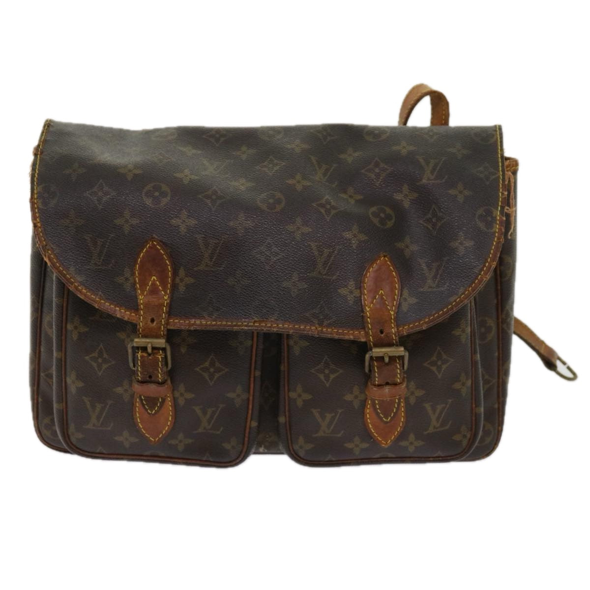 LOUIS VUITTON Monogram Gibeciere GM Shoulder Bag M42246 LV Auth bs11362