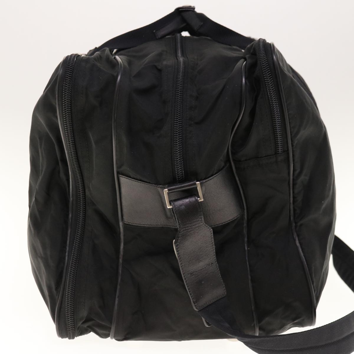 PRADA Boston Bag Nylon Black Auth bs11375