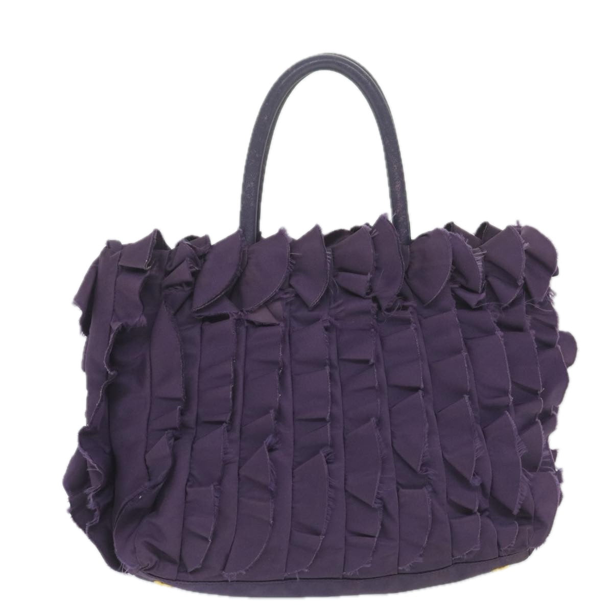 PRADA Hand Bag Nylon Purple Auth bs11378 - 0