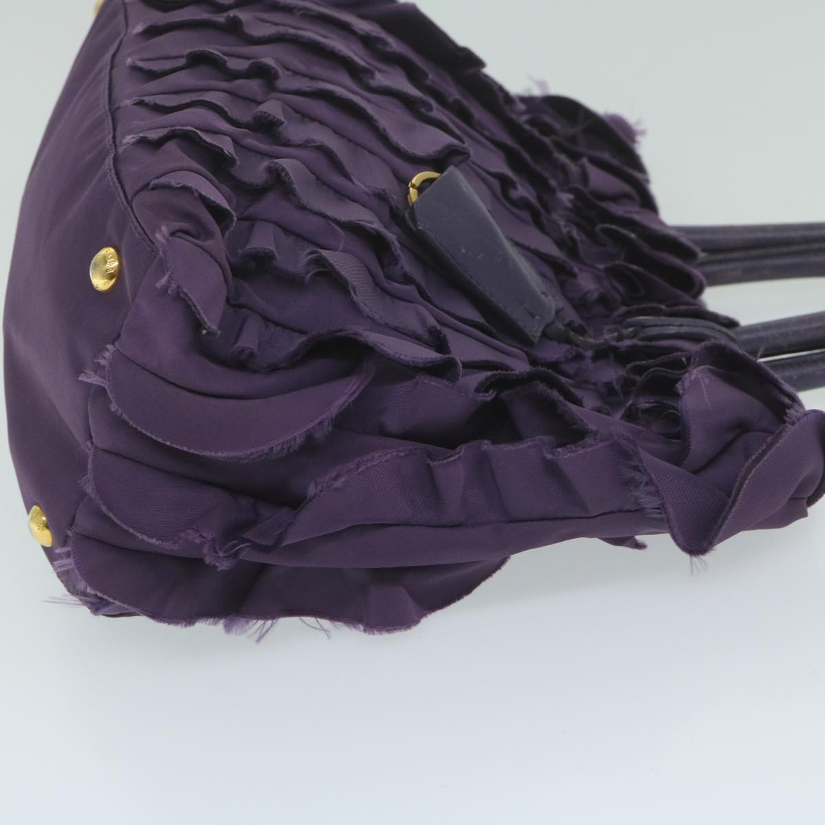 PRADA Hand Bag Nylon Purple Auth bs11378