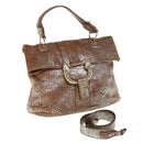 BVLGARI Hand Bag Leather Brown Auth bs11381-1