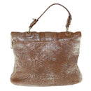 BVLGARI Hand Bag Leather Brown Auth bs11381-2