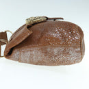 BVLGARI Hand Bag Leather Brown Auth bs11381-3