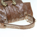 BVLGARI Hand Bag Leather Brown Auth bs11381-7