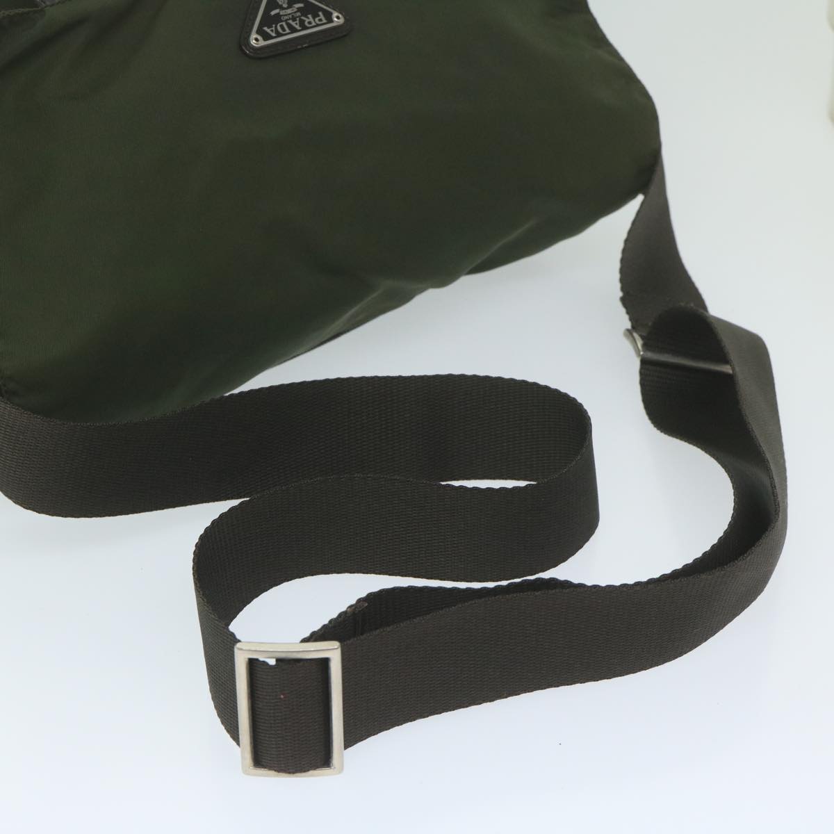 PRADA Shoulder Bag Nylon Green Auth bs11395