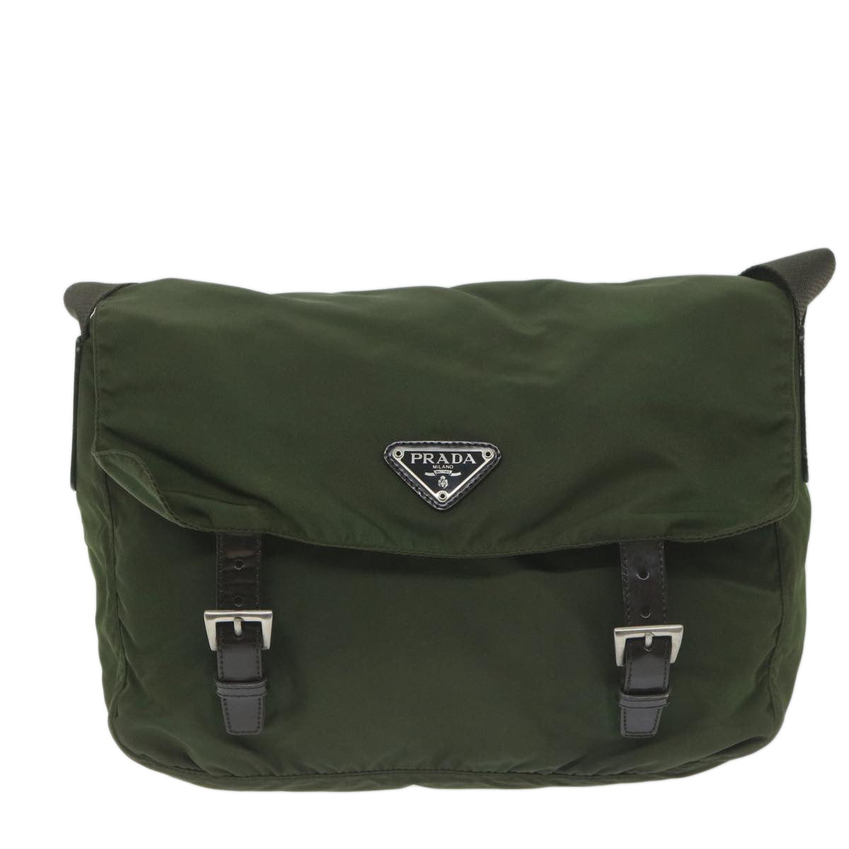 PRADA Shoulder Bag Nylon Green Auth bs11395 - 0