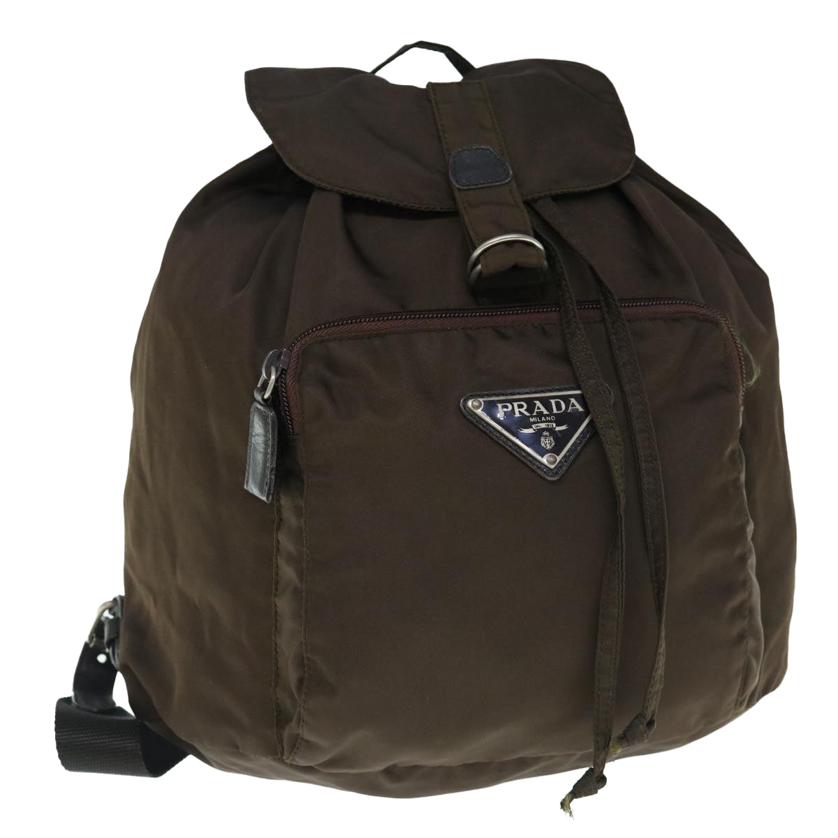 PRADA Backpack Nylon Brown Auth bs11396