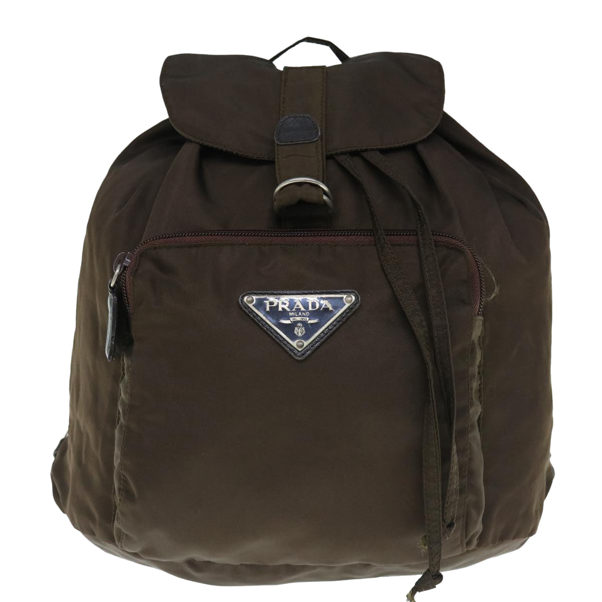 PRADA Backpack Nylon Brown Auth bs11396