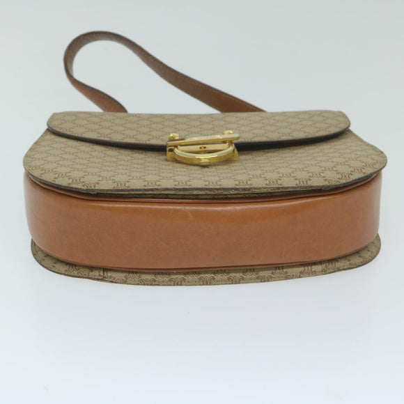 CELINE Macadam Canvas Hand Bag Beige Auth bs11411
