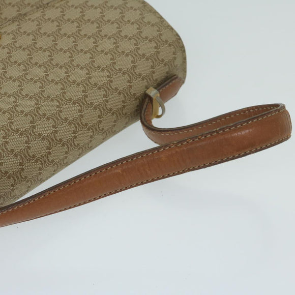 CELINE Macadam Canvas Hand Bag Beige Auth bs11411