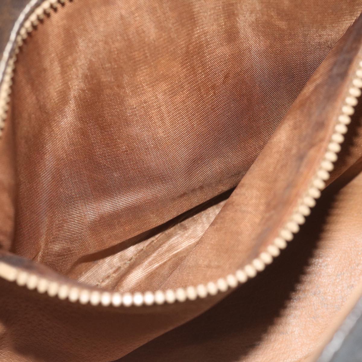 CELINE Macadam Canvas Shoulder Bag PVC Leather Brown Auth bs11412