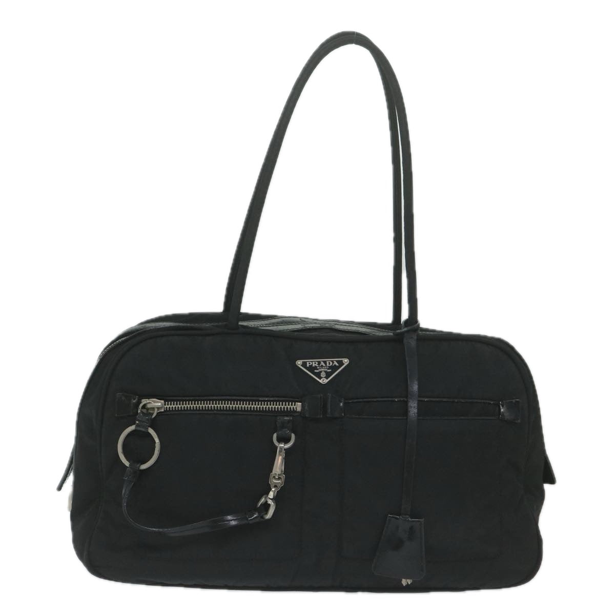 PRADA Shoulder Bag Nylon Black Auth bs11415