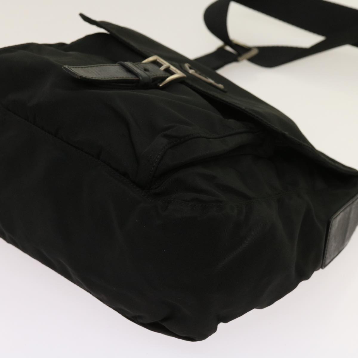 PRADA Shoulder Bag Nylon Black Auth bs11432