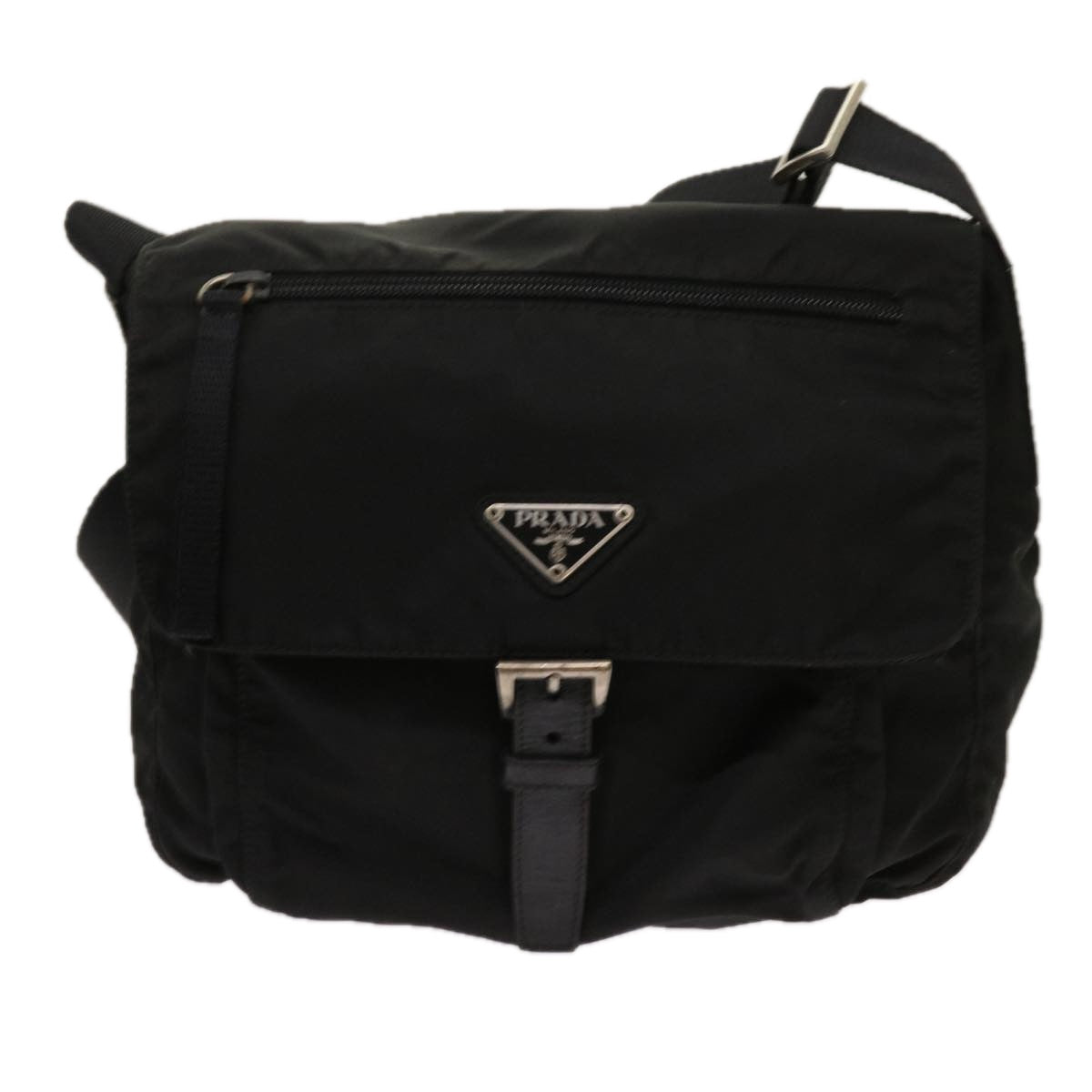 PRADA Shoulder Bag Nylon Black Auth bs11432