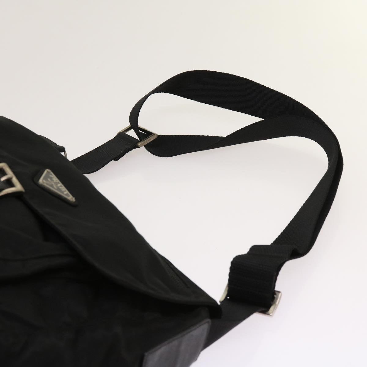 PRADA Shoulder Bag Nylon Black Auth bs11432