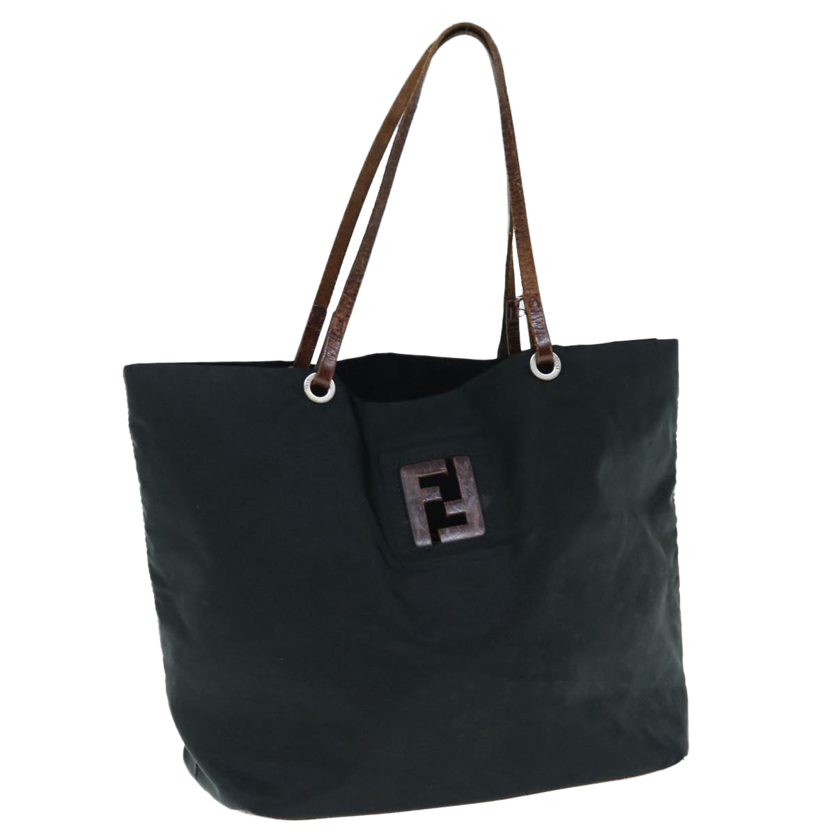 FENDI Tote Bag Nylon Black Auth bs11434