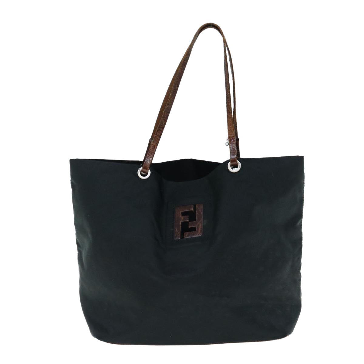 FENDI Tote Bag Nylon Black Auth bs11434