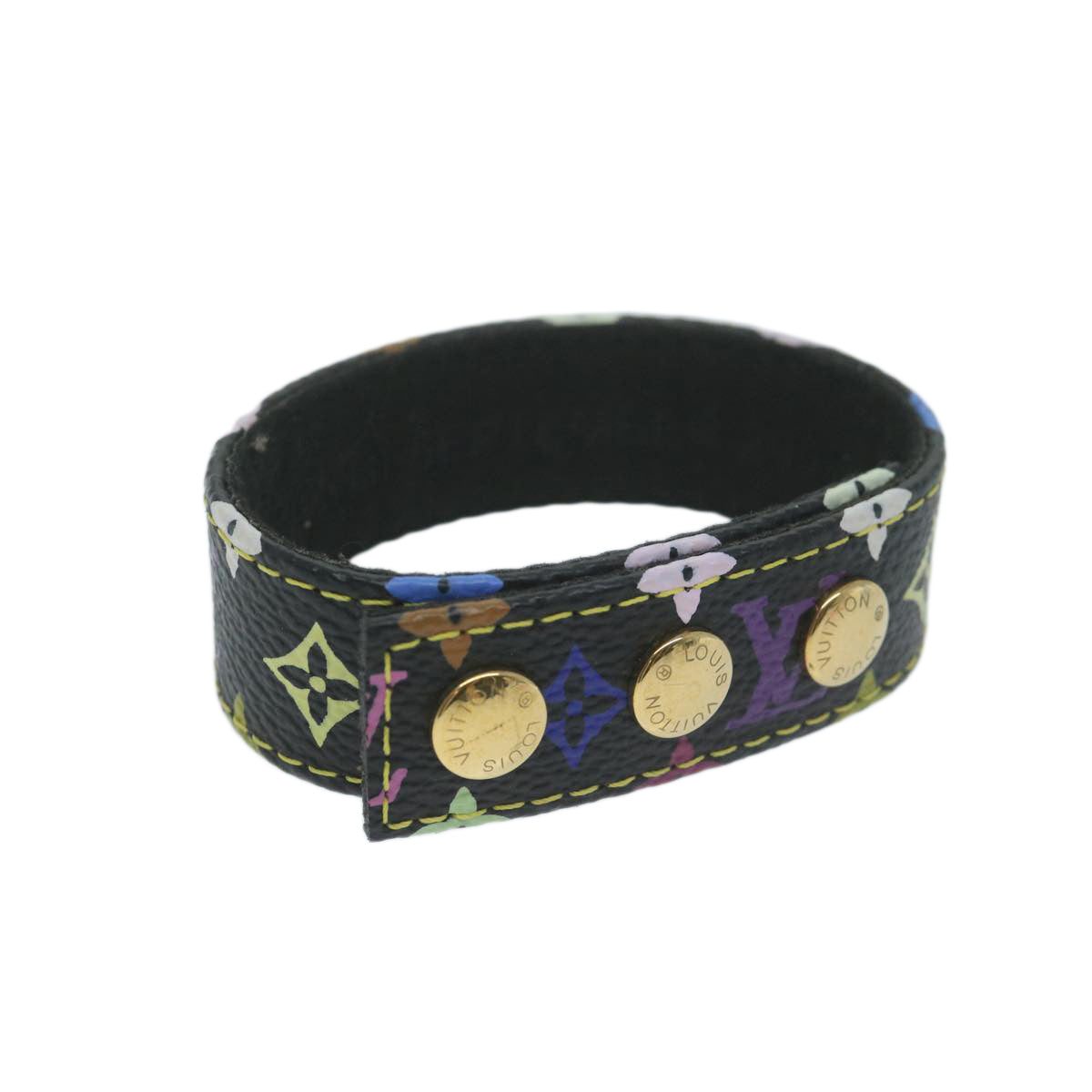 LOUIS VUITTON Monogram Multicolor Bracelet Black LV Auth bs11441