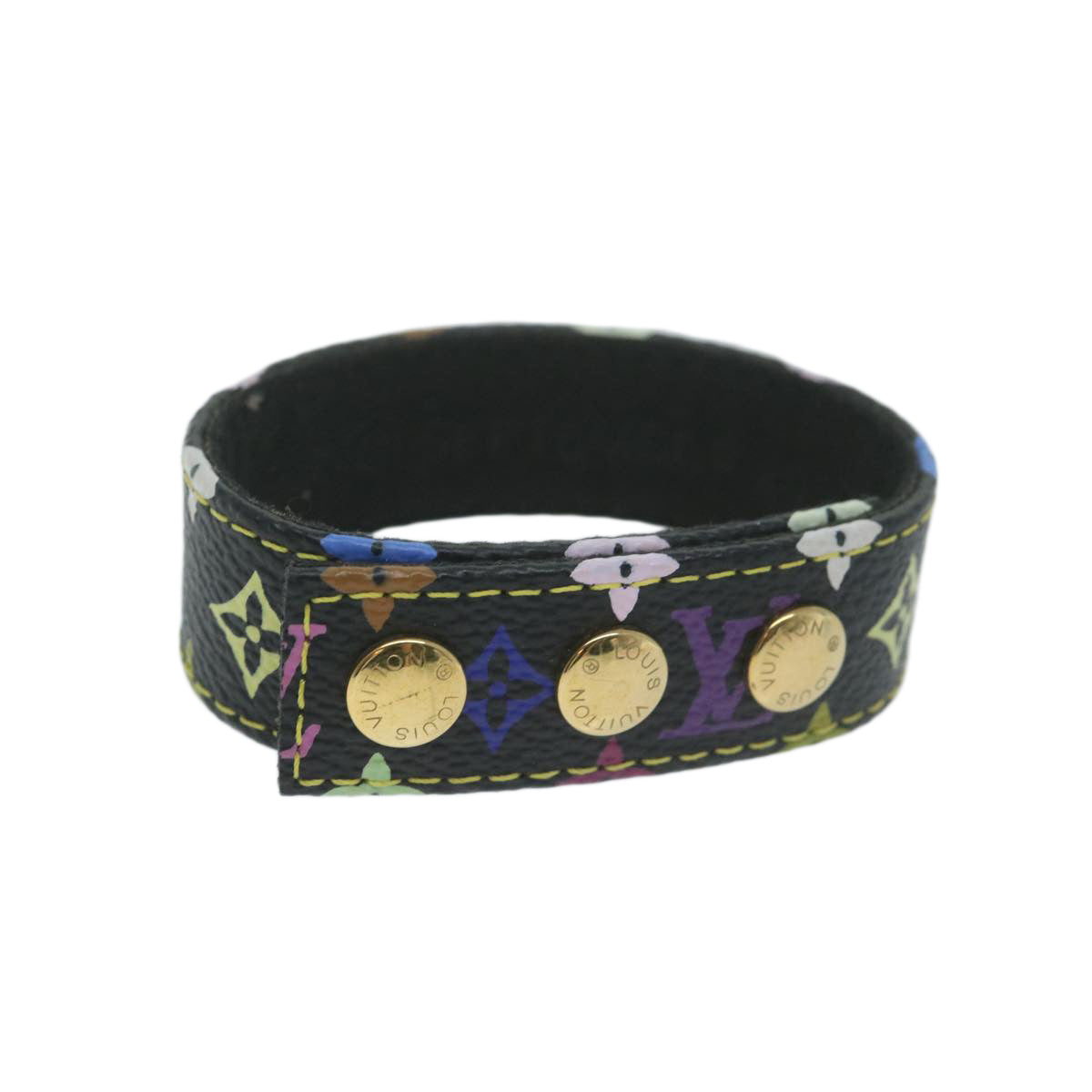 LOUIS VUITTON Monogram Multicolor Bracelet Black LV Auth bs11441