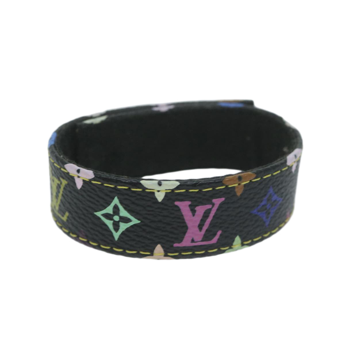 LOUIS VUITTON Monogram Multicolor Bracelet Black LV Auth bs11441