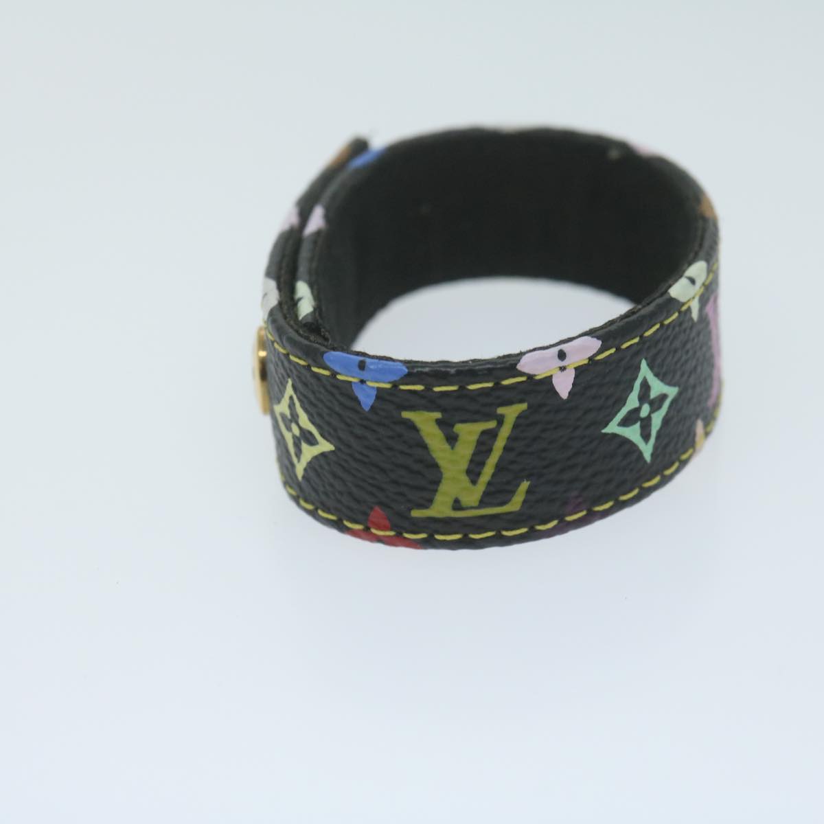 LOUIS VUITTON Monogram Multicolor Bracelet Black LV Auth bs11441