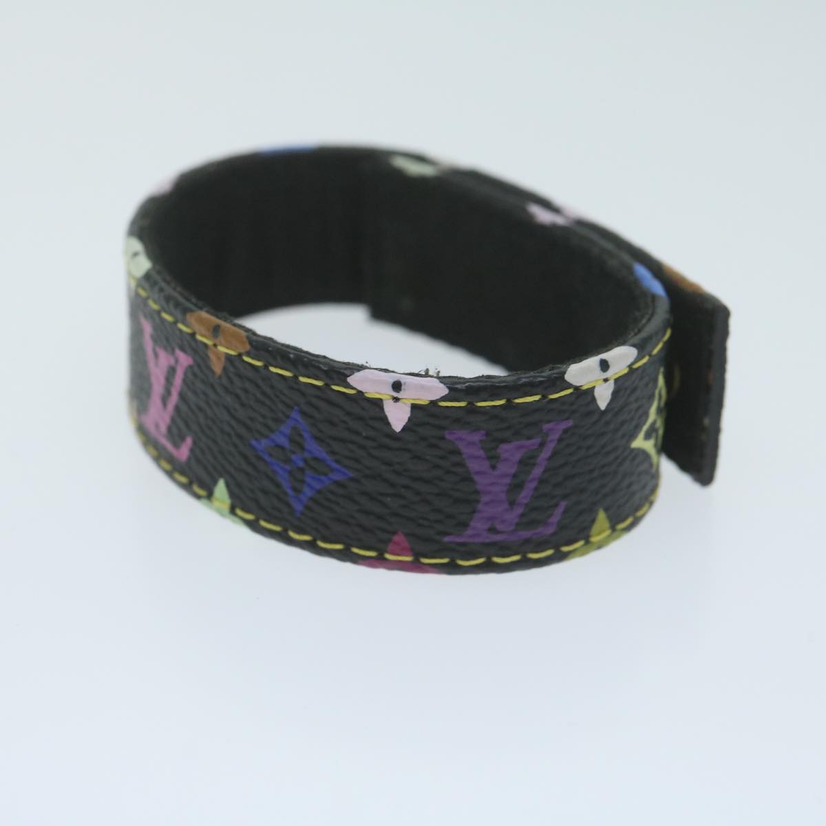 LOUIS VUITTON Monogram Multicolor Bracelet Black LV Auth bs11441