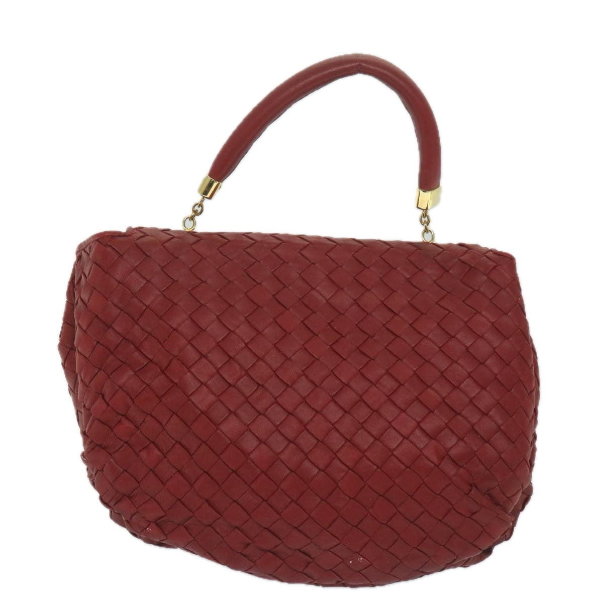 BOTTEGAVENETA INTRECCIATO Hand Bag Leather Red Auth bs11455 - 0
