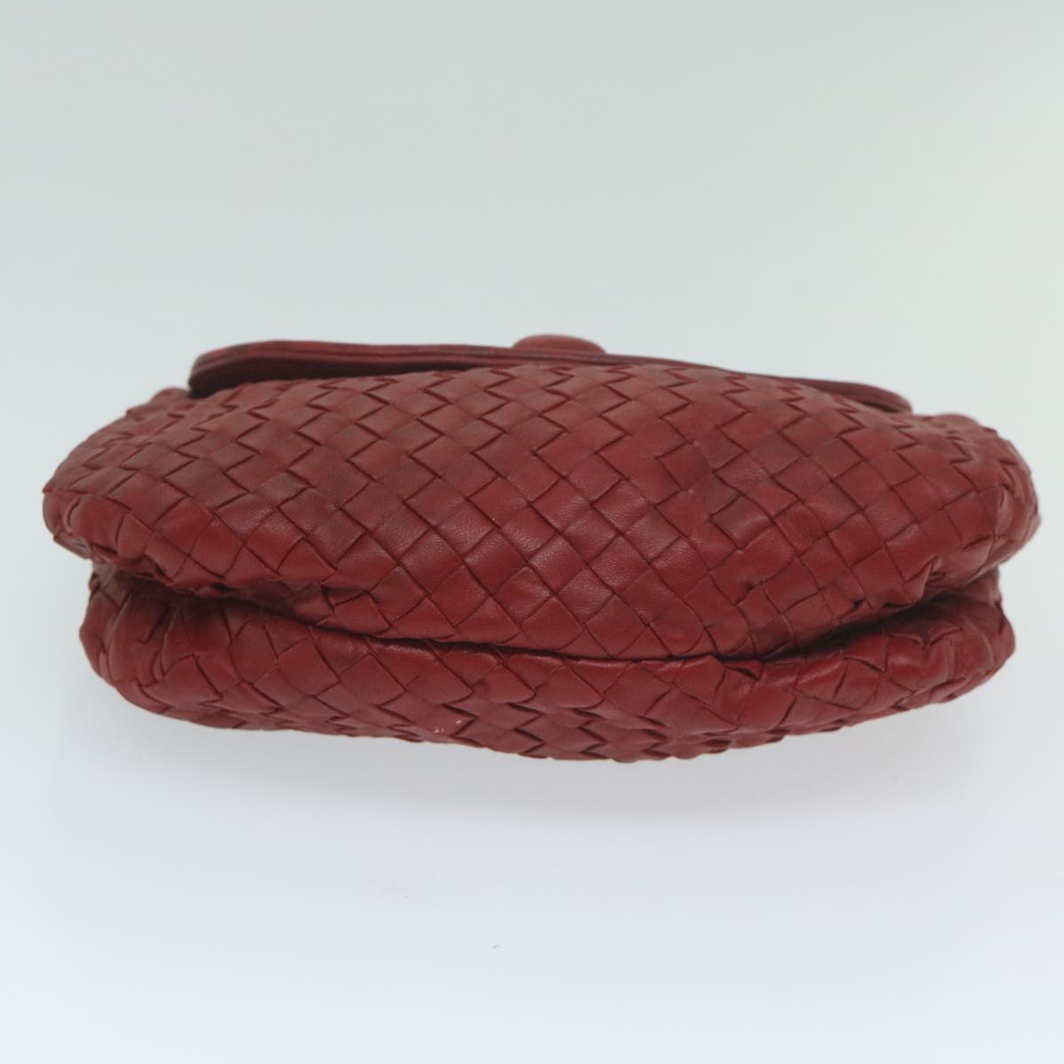BOTTEGAVENETA INTRECCIATO Hand Bag Leather Red Auth bs11455