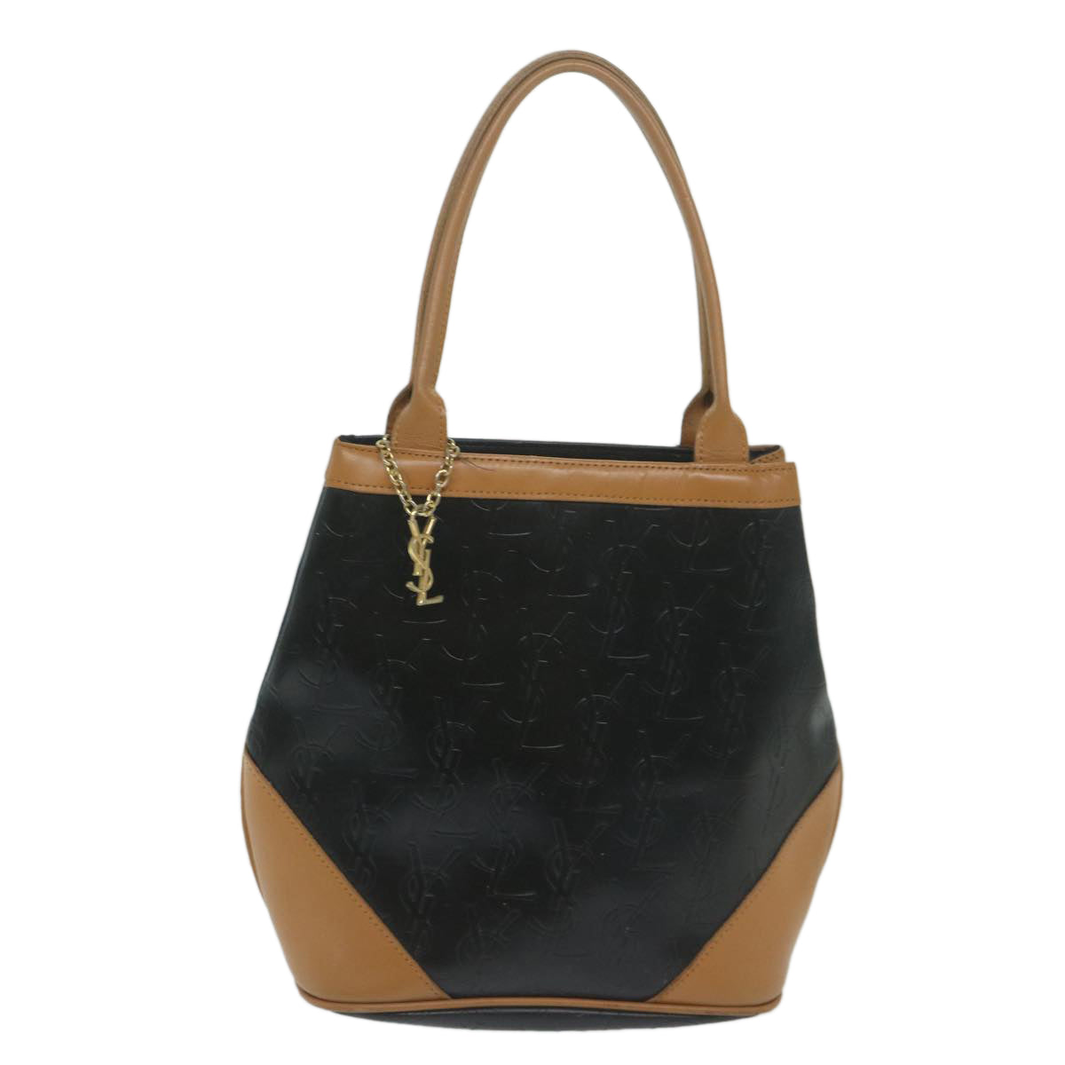 SAINT LAURENT Shoulder Bag Leather Black Auth bs11456 - 0