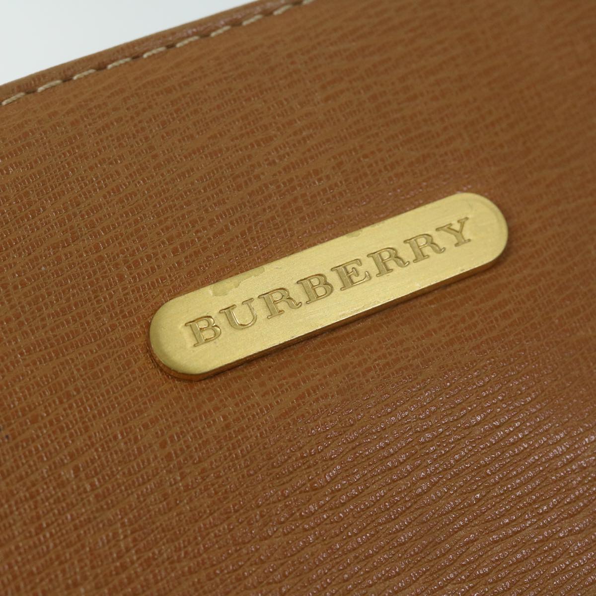 BURBERRY Hand Bag Leather Brown Auth bs11457