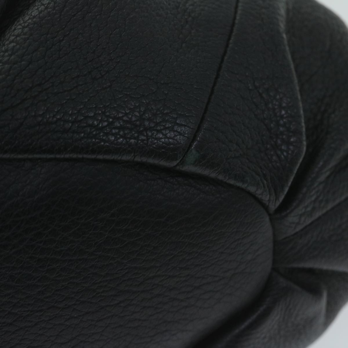 CELINE Hand Bag Leather Black Auth bs11458
