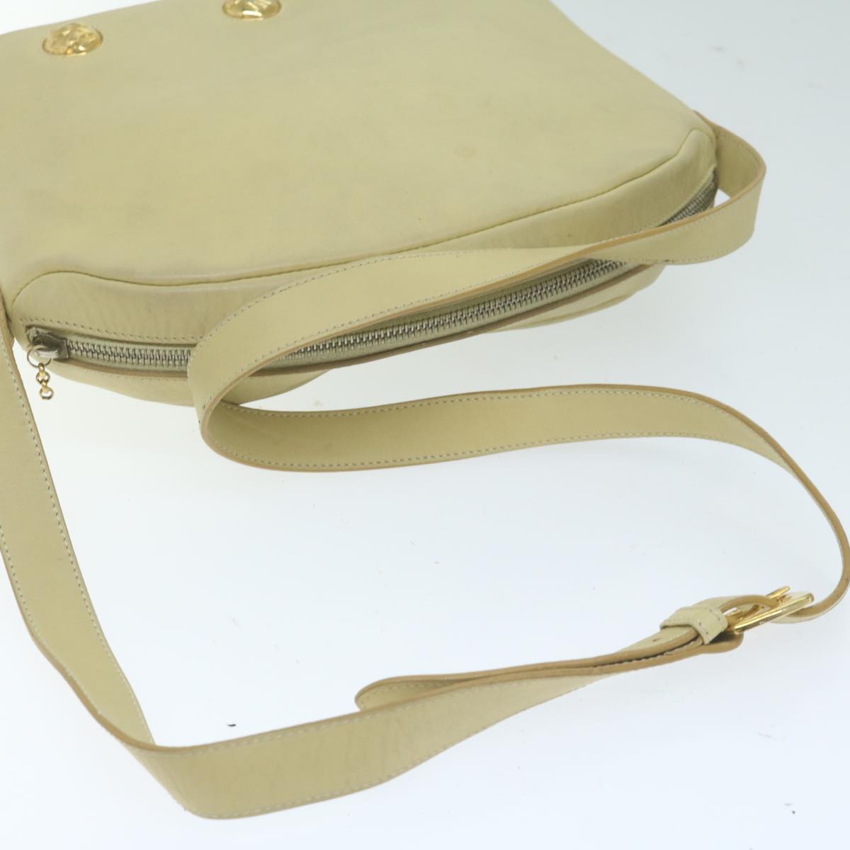 Salvatore Ferragamo Shoulder Bag Leather 2Set Green Beige Auth bs11482