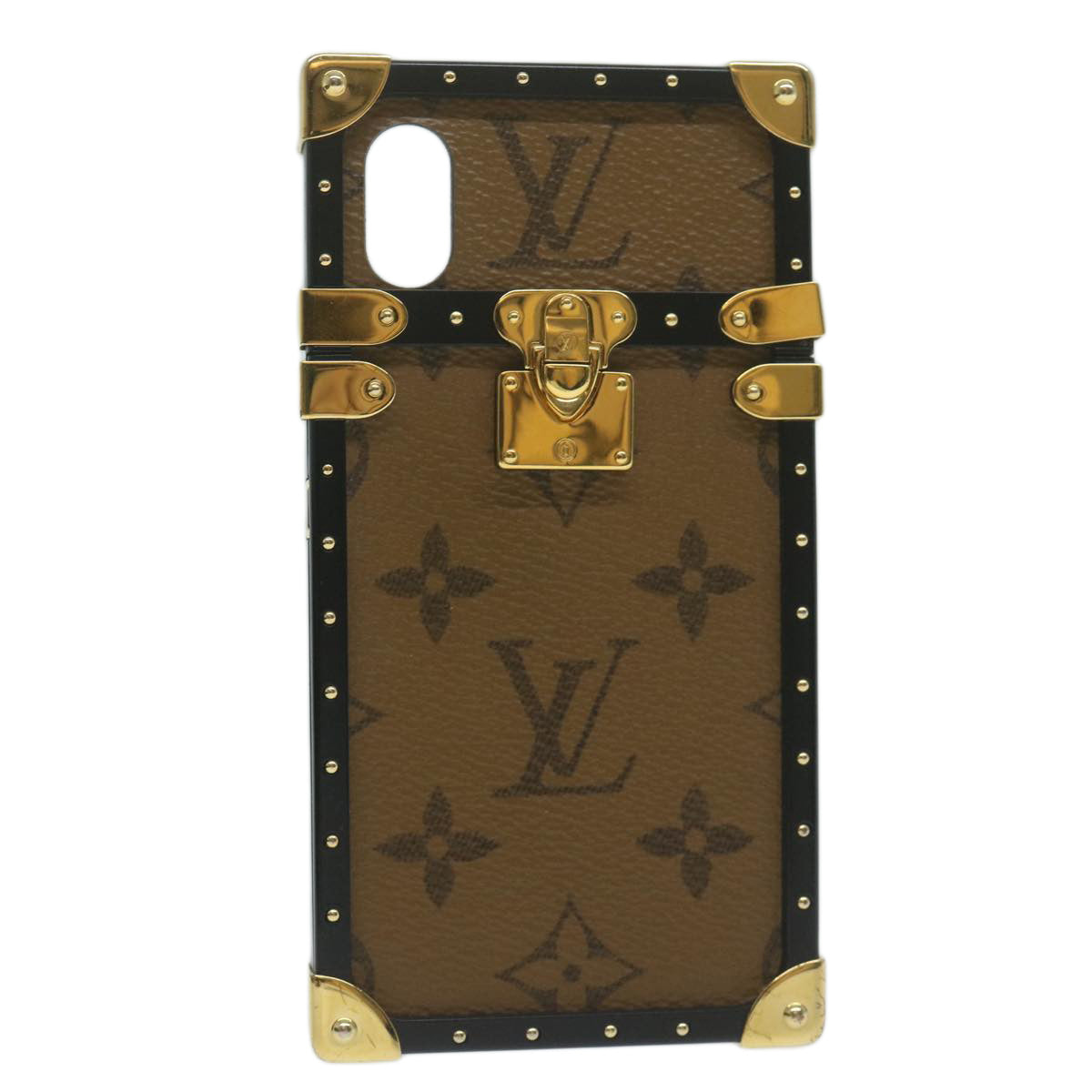 LOUIS VUITTON Monogram Reverse Eye Trunk iPhone X Case M62619 LV Auth bs11533