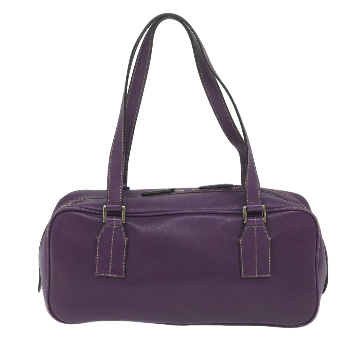 BURBERRY Shoulder Bag Leather Purple Auth bs11546 - 0